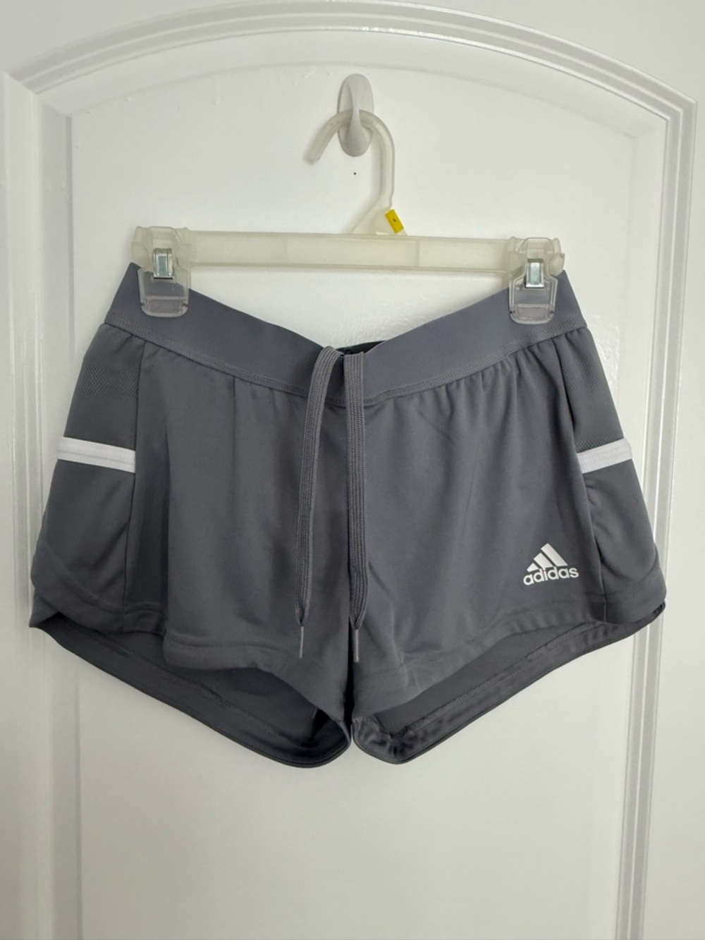 adidas Gray Women's Athletic Shorts with White Trim